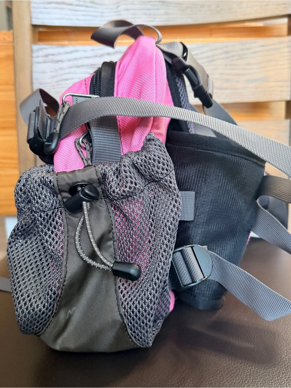Mountainsmith Tour lumbar pack gray and pink day pack